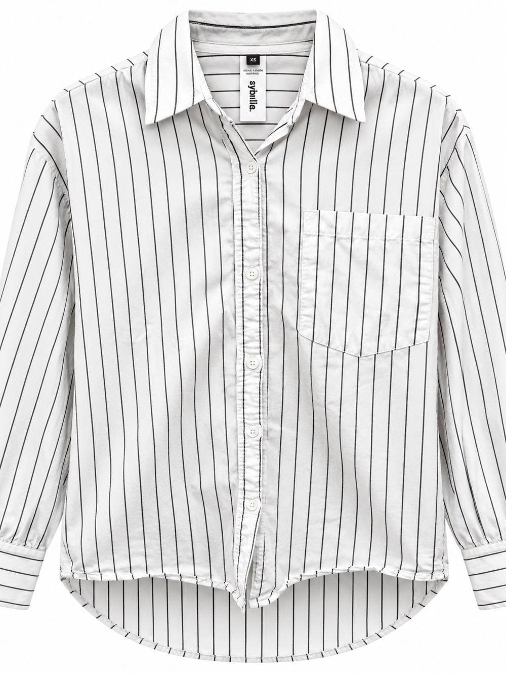 Striped Button-Down Shirt - White/Black by